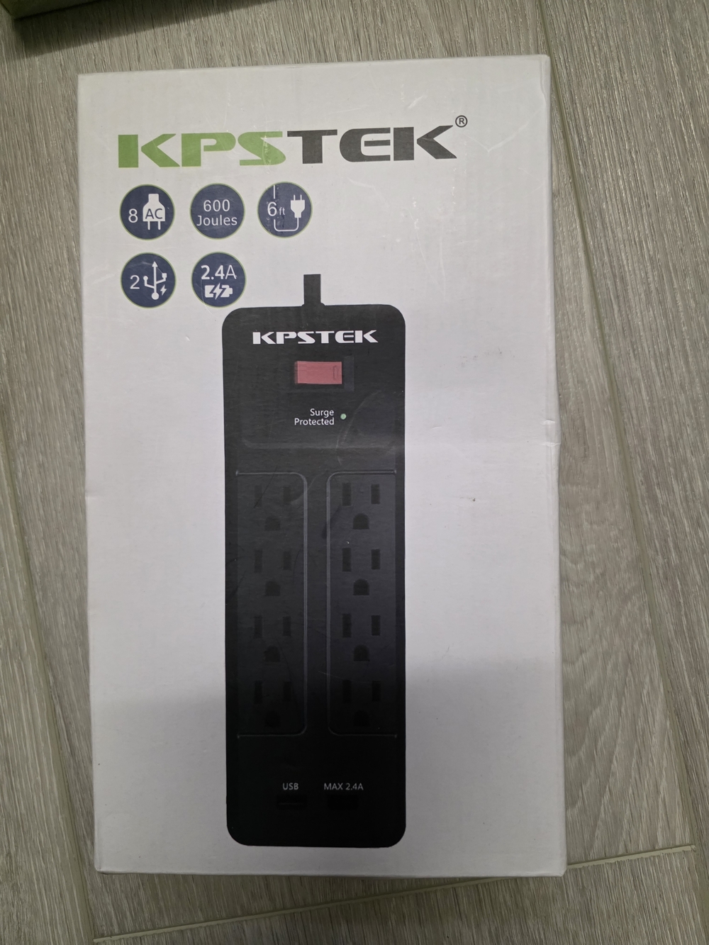 Black Surge Protector Power Strip with USB (Black)